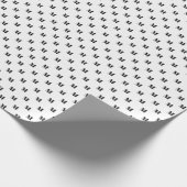 Moderne zwarte witte monogram initiaal elegant cadeaupapier (Hoek)