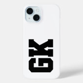 Moderne Zwarte Witte Monogram Initiaal Letters Case-Mate iPhone Case (Achterkant)