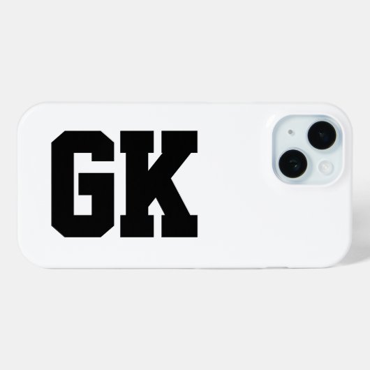Moderne Zwarte Witte Monogram Initiaal Letters Case-Mate iPhone Case (Achterkant (horizontaal))