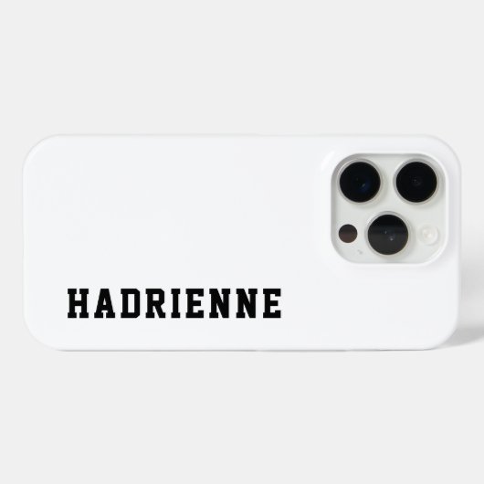 Moderne Zwarte Witte Monogram Naam Case-Mate iPhone Case (Achterkant (horizontaal))