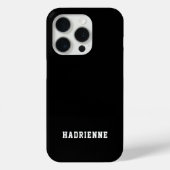 Moderne Zwarte Witte Monogram Naam Case-Mate iPhone Case (Achterkant)