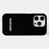 Moderne Zwarte Witte Monogram Naam Case-Mate iPhone Case (Achterkant (horizontaal))