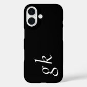 Moderne Zwarte Witte Monogram Naam Case-Mate iPhone Case (Achterkant)