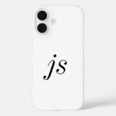 Moderne Zwarte Witte Monogram Naam Case-Mate iPhone Case (Achterkant)