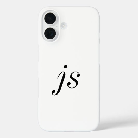 Moderne Zwarte Witte Monogram Naam Case-Mate iPhone Case (Achterkant)