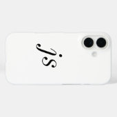 Moderne Zwarte Witte Monogram Naam Case-Mate iPhone Case (Achterkant (horizontaal))