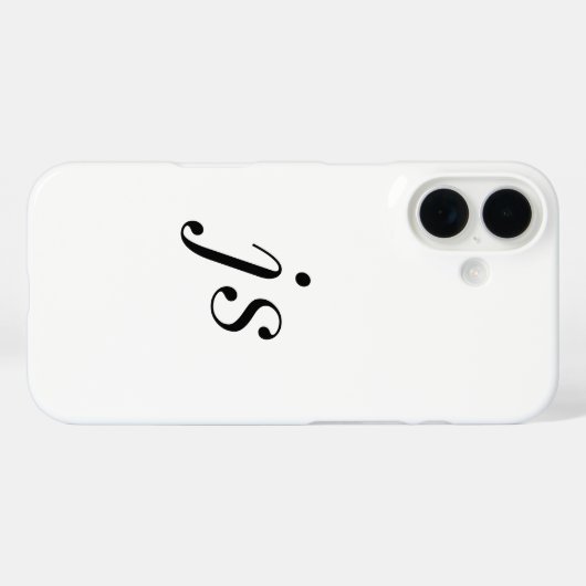Moderne Zwarte Witte Monogram Naam Case-Mate iPhone Case (Achterkant (horizontaal))