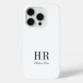 Moderne Zwarte Witte Monogram Naam Case-Mate iPhone Case (Achterkant)