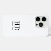 Moderne Zwarte Witte Monogram Naam Case-Mate iPhone Case (Achterkant (horizontaal))