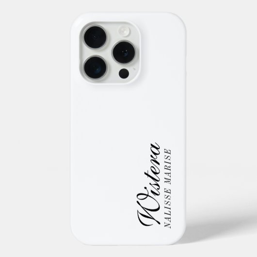 Moderne Zwarte Witte Monogram Naam Case-Mate iPhone Case (Achterkant)