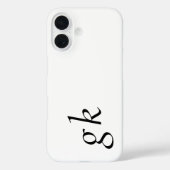 Moderne Zwarte Witte Monogram Naam Case-Mate iPhone Case (Achterkant)
