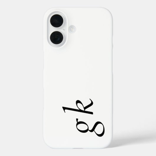 Moderne Zwarte Witte Monogram Naam Case-Mate iPhone Case (Achterkant)