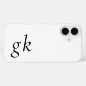 Moderne Zwarte Witte Monogram Naam Case-Mate iPhone Case (Achterkant (horizontaal))