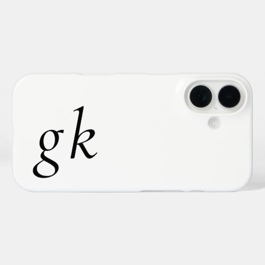 Moderne Zwarte Witte Monogram Naam Case-Mate iPhone Case (Achterkant (horizontaal))