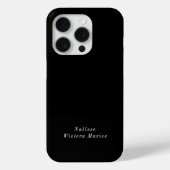 Moderne Zwarte Witte Monogram Naam Case-Mate iPhone Case (Achterkant)