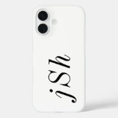 Moderne Zwarte Witte Monogram Naam Case-Mate iPhone Case (Achterkant)