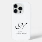 Moderne Zwarte Witte Monogram Naam Case-Mate iPhone Case (Achterkant)