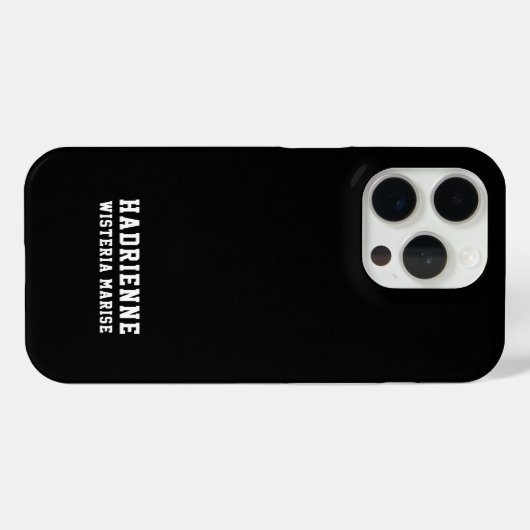 Moderne Zwarte Witte Monogram Naam Case-Mate iPhone Case (Achterkant (horizontaal))