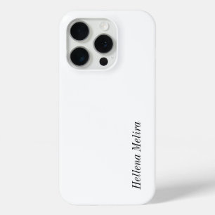 Moderne Zwarte Witte Monogram Naam iPhone 15 Pro Case