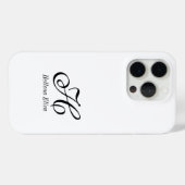 Moderne Zwarte Witte Monogram Naam Case-Mate iPhone Case (Achterkant (horizontaal))