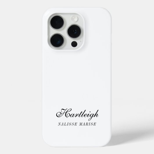 Moderne Zwarte Witte Monogram Naam Case-Mate iPhone Case (Achterkant)