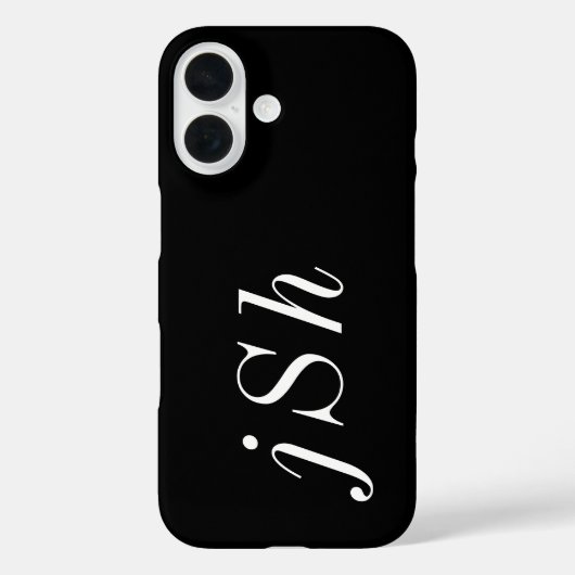 Moderne Zwarte Witte Monogram Naam Case-Mate iPhone Case (Achterkant)
