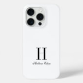 Moderne Zwarte Witte Monogram Naam Case-Mate iPhone Case (Achterkant)