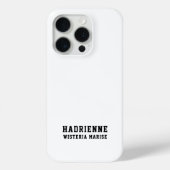 Moderne Zwarte Witte Monogram Naam Case-Mate iPhone Case (Achterkant)