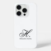 Moderne Zwarte Witte Monogram Naam Case-Mate iPhone Case (Achterkant)
