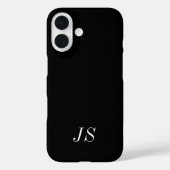 Moderne Zwarte Witte Monogram Naam Case-Mate iPhone Case (Achterkant)
