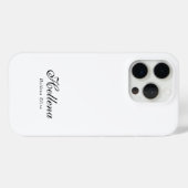 Moderne Zwarte Witte Monogram Naam Case-Mate iPhone Case (Achterkant (horizontaal))