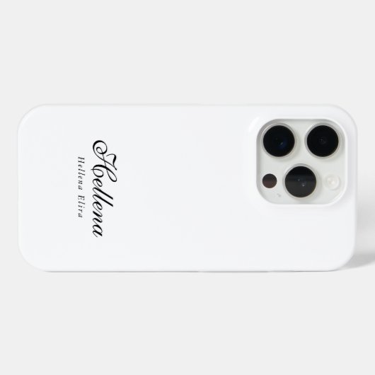 Moderne Zwarte Witte Monogram Naam Case-Mate iPhone Case (Achterkant (horizontaal))
