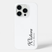 Moderne Zwarte Witte Monogram Naam Case-Mate iPhone Case (Achterkant)