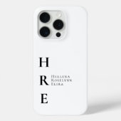 Moderne Zwarte Witte Monogram Naam Case-Mate iPhone Case (Achterkant)