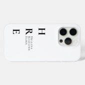 Moderne Zwarte Witte Monogram Naam Case-Mate iPhone Case (Achterkant (horizontaal))
