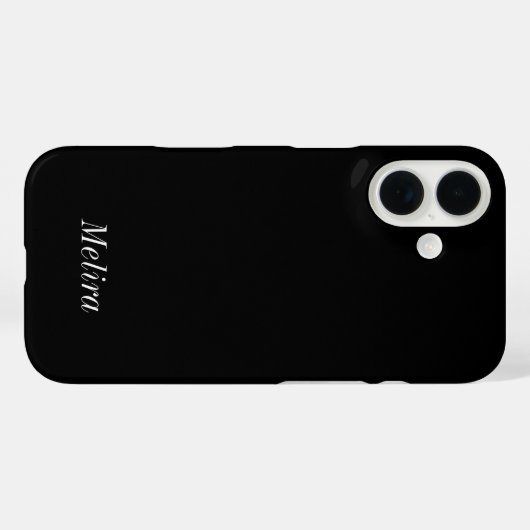 Moderne Zwarte Witte Monogram Naam Case-Mate iPhone Case (Achterkant (horizontaal))