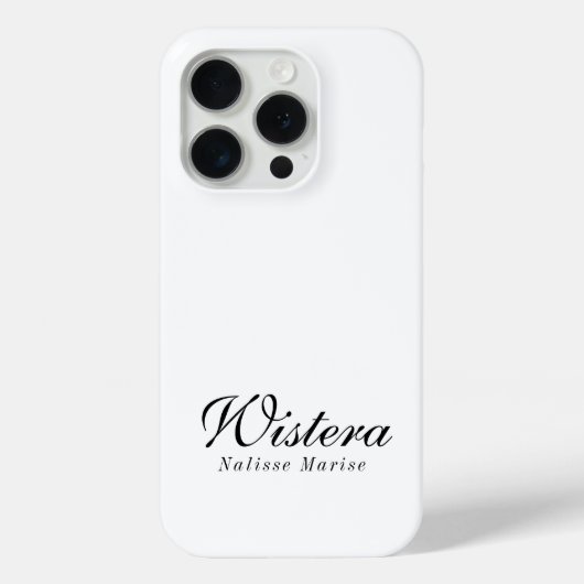 Moderne Zwarte Witte Monogram Naam Case-Mate iPhone Case (Achterkant)