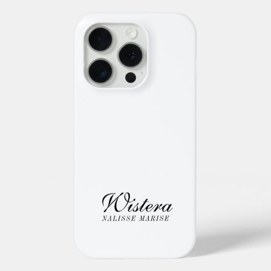 Moderne Zwarte Witte Monogram Naam Case-Mate iPhone Case (Achterkant)
