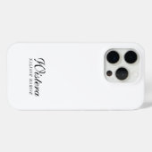 Moderne Zwarte Witte Monogram Naam Case-Mate iPhone Case (Achterkant (horizontaal))