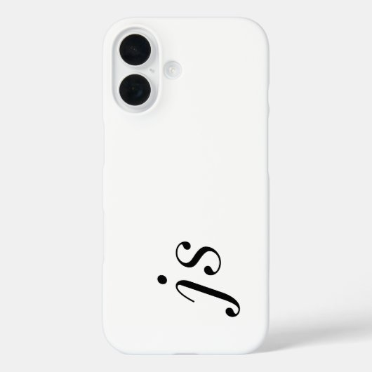 Moderne Zwarte Witte Monogram Naam Case-Mate iPhone Case (Achterkant)