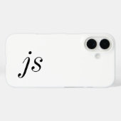 Moderne Zwarte Witte Monogram Naam Case-Mate iPhone Case (Achterkant (horizontaal))