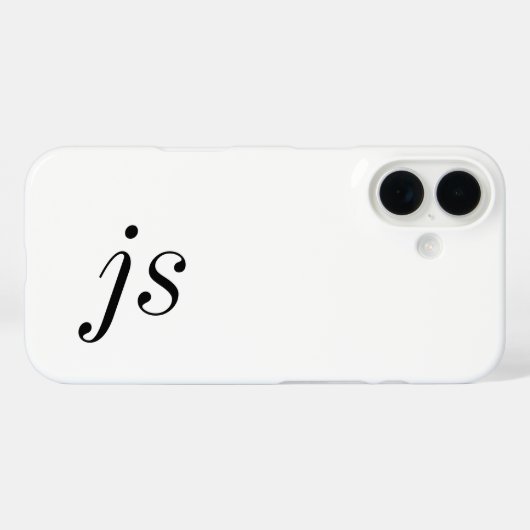 Moderne Zwarte Witte Monogram Naam Case-Mate iPhone Case (Achterkant (horizontaal))