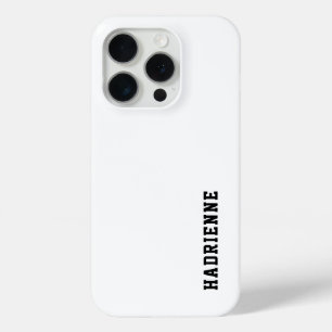 Moderne Zwarte Witte Monogram Naam iPhone 15 Pro Case