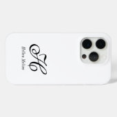 Moderne Zwarte Witte Monogram Naam Case-Mate iPhone Case (Achterkant (horizontaal))