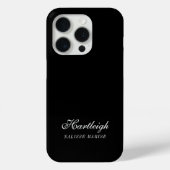 Moderne Zwarte Witte Monogram Naam Case-Mate iPhone Case (Achterkant)