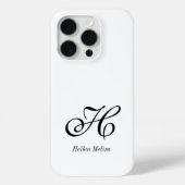 Moderne Zwarte Witte Monogram Naam Case-Mate iPhone Case (Achterkant)