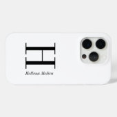 Moderne Zwarte Witte Monogram Naam Case-Mate iPhone Case (Achterkant (horizontaal))