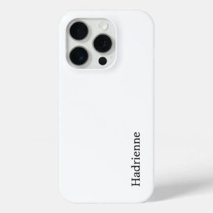 Moderne Zwarte Witte Monogram Naam iPhone 15 Pro Case