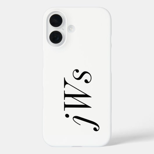 Moderne Zwarte Witte Monogram Naam Case-Mate iPhone Case (Achterkant)