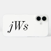 Moderne Zwarte Witte Monogram Naam Case-Mate iPhone Case (Achterkant (horizontaal))